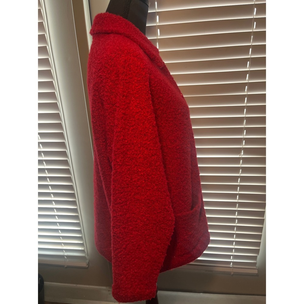 Vintage Marisa Christina Knitworks Red Wool Blend Cardigan Sweater Womens M - Picture 9 of 10